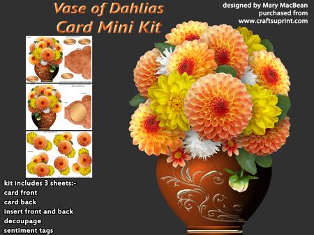 Vase of Dahlias Card Mini Kit