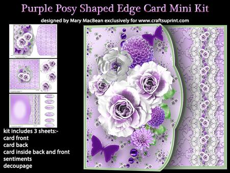 Purple Posy Shaped Edge Card Mini Kit