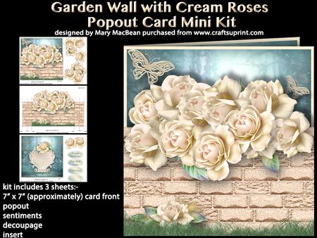 Garden Wall with Cream Roses Popout Card Mini Kit