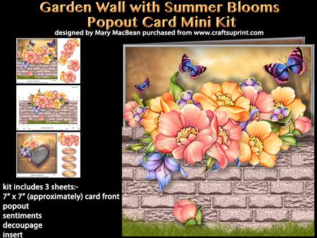 Garden Wall with Summer Blooms Popout Card Mini Kit