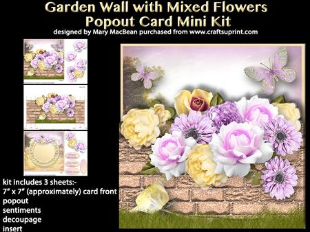 Garden Wall with Mixed Flowers Popout Card Mini Kit