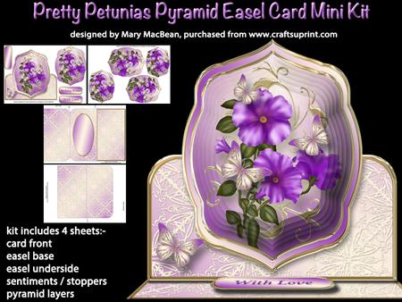 Pretty Petunias Pyramid Easel Card Mini Kit