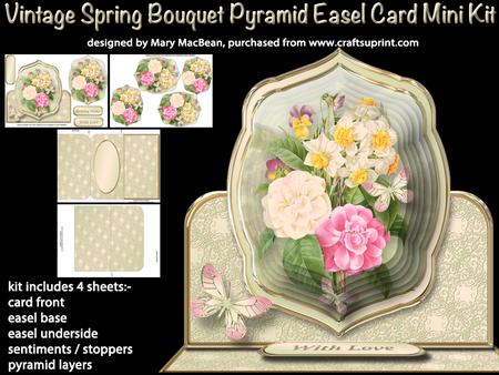 Vintage Spring Bouquet Pyramid Easel Card Mini Kit