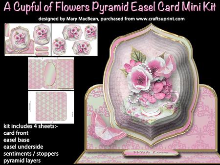 A Cupful of Flowers Pyramid Easel Card Mini Kit