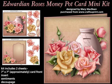 Edwardian Roses Money Pot Card Mini Kit