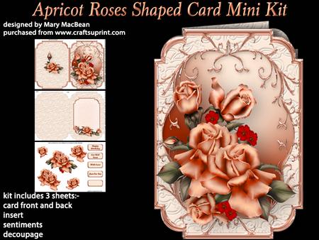 Apricot Roses Shaped Card Mini Kit
