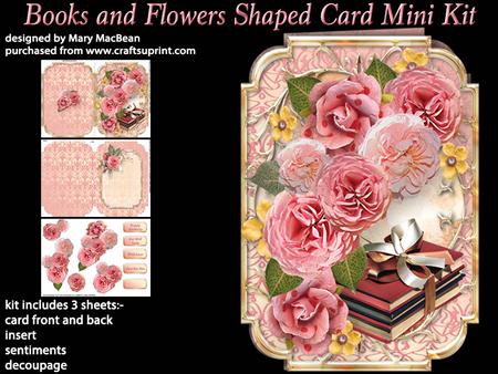 Books and Flowers Shaped Card Mini Kit