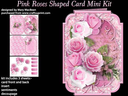 Pink Roses Shaped Card Mini Kit