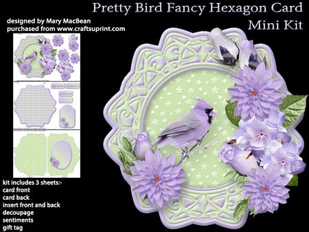 Pretty Bird Fancy Hexagon Card Mini Kit