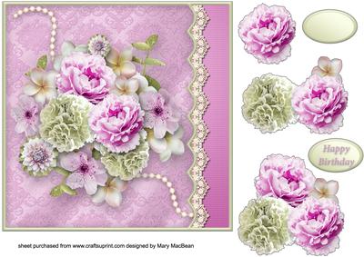Garden Bouquet Lacy Border Card Front
