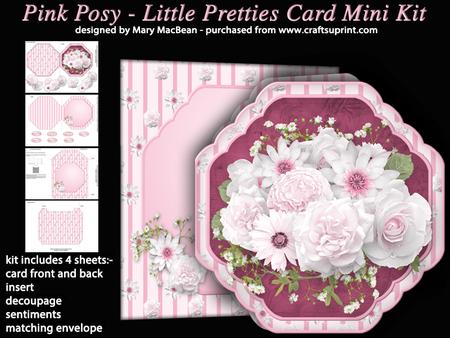 Pink Posy - Little Pretties Card Mini Kit