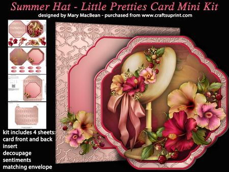 Summer Hat - Little Pretties Card Mini Kit