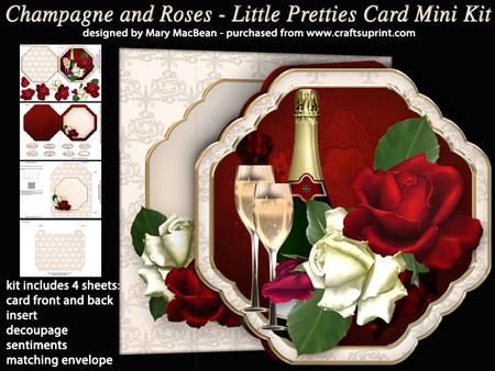 Champagne and Roses - Little Pretties Card Mini Kit