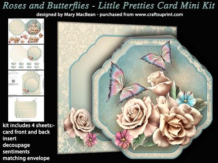 Roses and Butterflies - Little Pretties Card Mini Kit