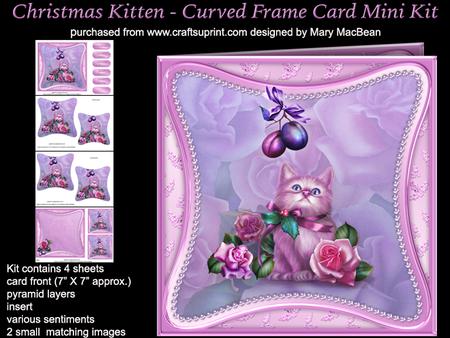 Christmas Kitten - Curved Frame Card Mini Kit