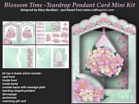 Blossom Time - Teardrop Pendant Card Mini Kit
