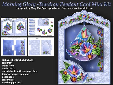 Morning Glory - Teardrop Pendant Card Mini Kit
