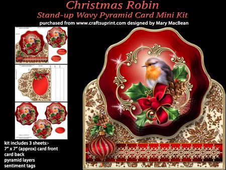 Christmas Robin - Stand-up Wavy Pyramid Card Mini Kit