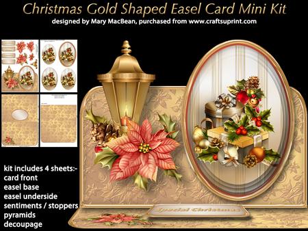 Christmas Gold - Shaped Easel Card Mini Kit