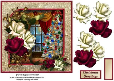 Christmas at Home Decoupage Card Front