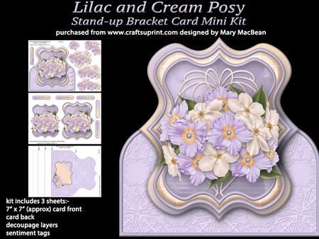 Lilac and Cream Posy - Stand-up Bracket Card Mini Kit