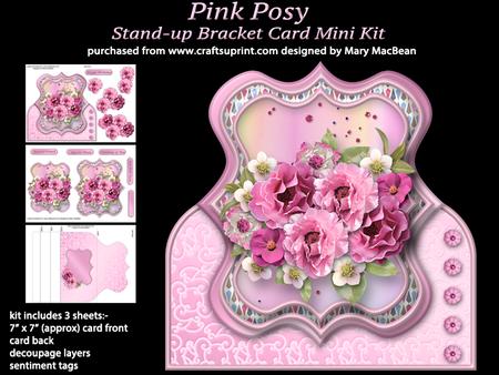 Pink Posy - Stand-up Bracket Card Mini Kit