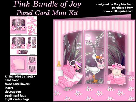 Pink Bundle of Joy Panel Card Mini Kit