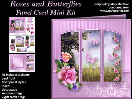 Roses and Butterflies Panel Card Mini Kit