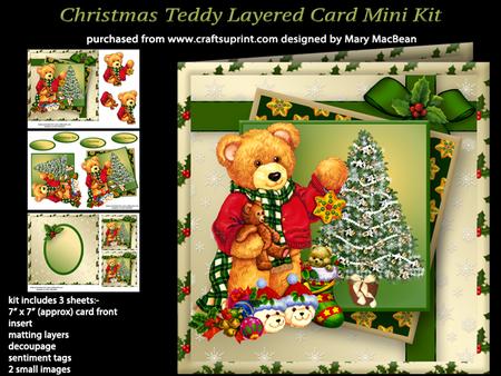 Christmas Teddy Layered Card Mini Kit