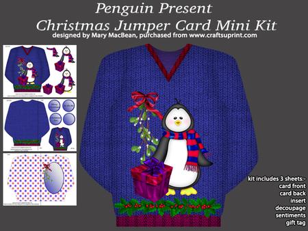 Penguin Present - Christmas Jumper Card Mini Kit