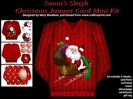 Santa's Sleigh - Christmas Jumper Card Mini Kit