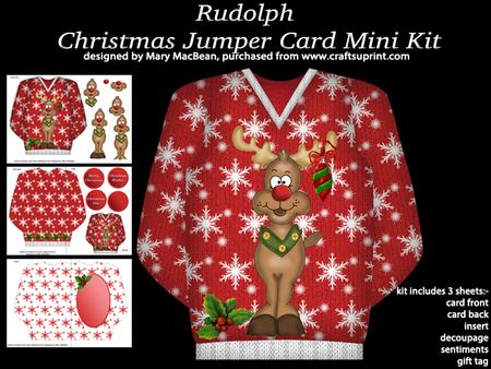 Rudolph - Christmas Jumper Card Mini Kit