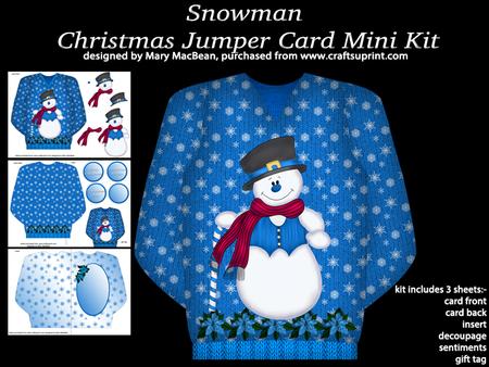 Snowman - Christmas Jumper Card Mini Kit