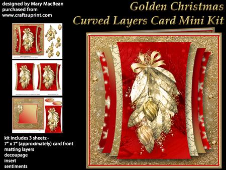 Golden Christmas - Curved Layers Card Mini Kit
