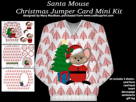 Santa Mouse - Christmas Jumper Card Mini Kit