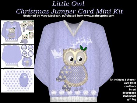 Little Owl - Christmas Jumper Card Mini Kit