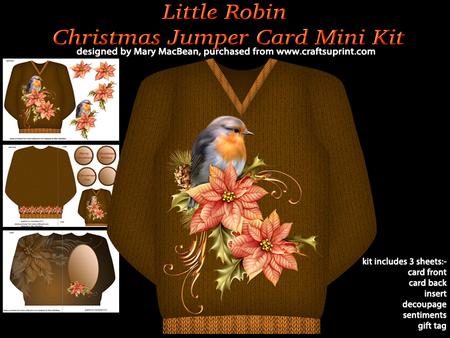 Little Robin - Christmas Jumper Card Mini Kit