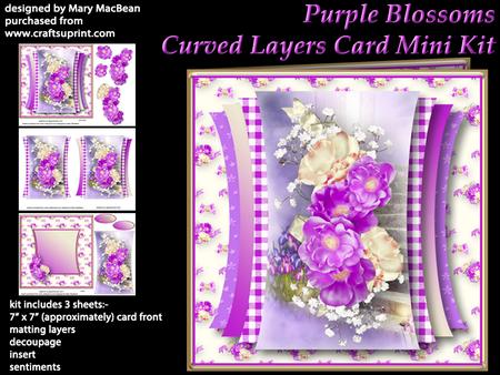 Purple Blossoms - Curved Layers Card Mini Kit