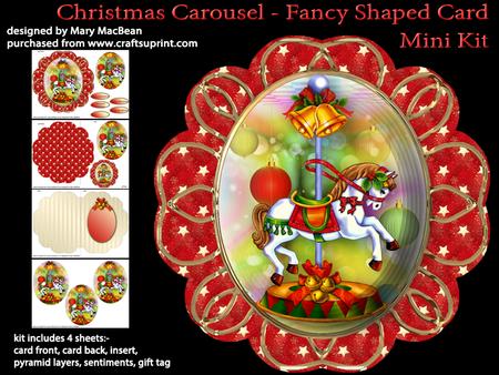 Christmas Carousel - Fancy Shaped Card Mini Kit