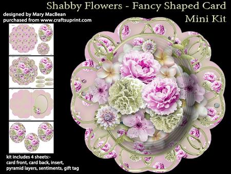 Shabby Flowers - Fancy Shaped Card Mini Kit