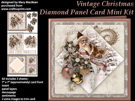 Vintage Christmas - Diamond Panel Card Mini Kit