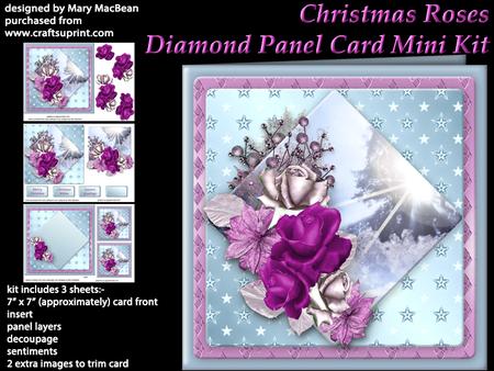 Christmas Roses - Diamond Panel Card Mini Kit