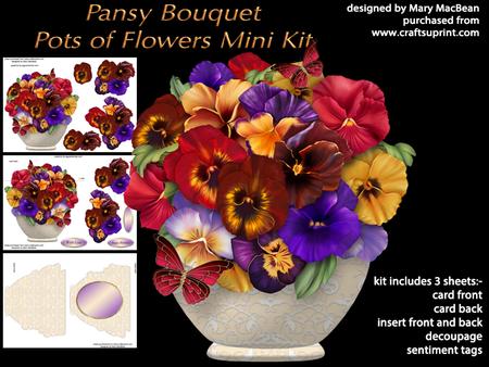 Pansy Bouquet - Pots of Flowers Card Mini Kit