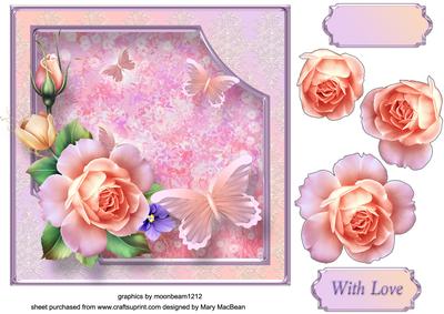 Butterfly Meadow Decoupage Card Front