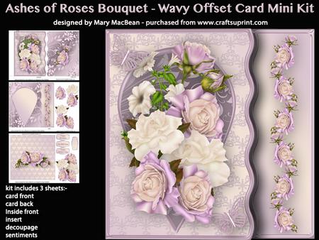 Ashes of Roses Bouquet - Wavy Offset Card Mini Kit