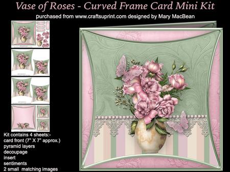 Vase of Roses - Curved Frame Card Mini Kit