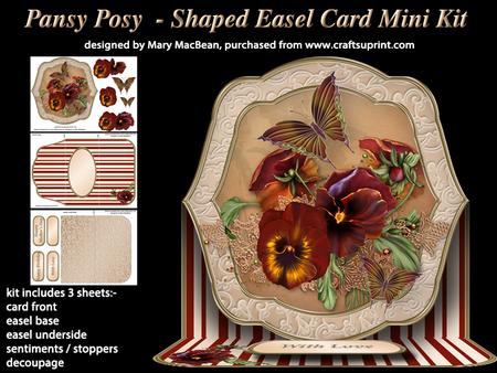Pansy Posy - Shaped Easel Card Mini Kit
