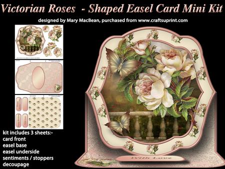 Victorian Roses - Shaped Easel Card Mini Kit