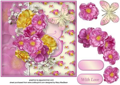 Blossoms and Lace Decoupage Card Front