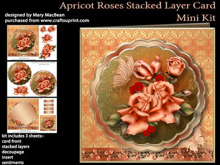 Apricot Roses Stacked Layer Card Mini Kit